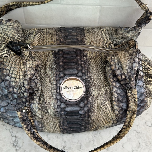 Albert Chloe authentic metallic python bag - Picture 4 of 12